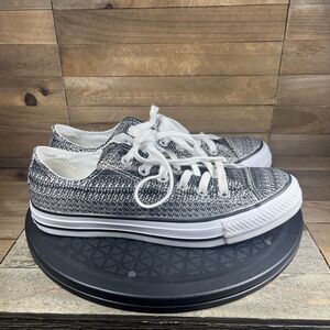 Converse All Star Dobby Weave Black White Low Top Shoes Women’s Size 8